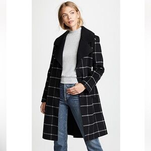 Baldwin Black and White Plaid Coat